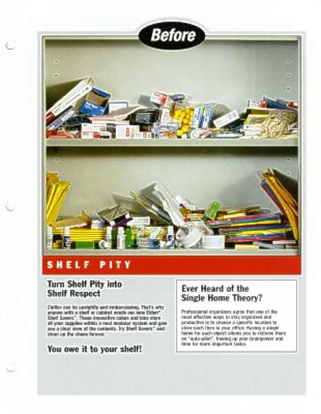 Shelf Savers sell sheet introducing line extensions, before image
