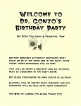Dr. Gonzo's B-day party poster