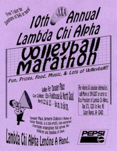 LCA 10th Annual Volleyball Marathon poster
