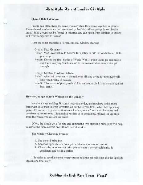 High Zeta training manual, page 6