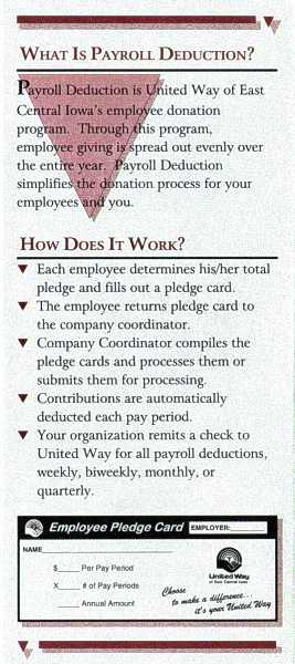 UW-ECI Payroll Deduction brochure, inside 1