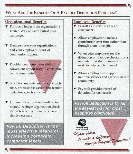 UW-ECI Payroll Deduction brochure, inside 3