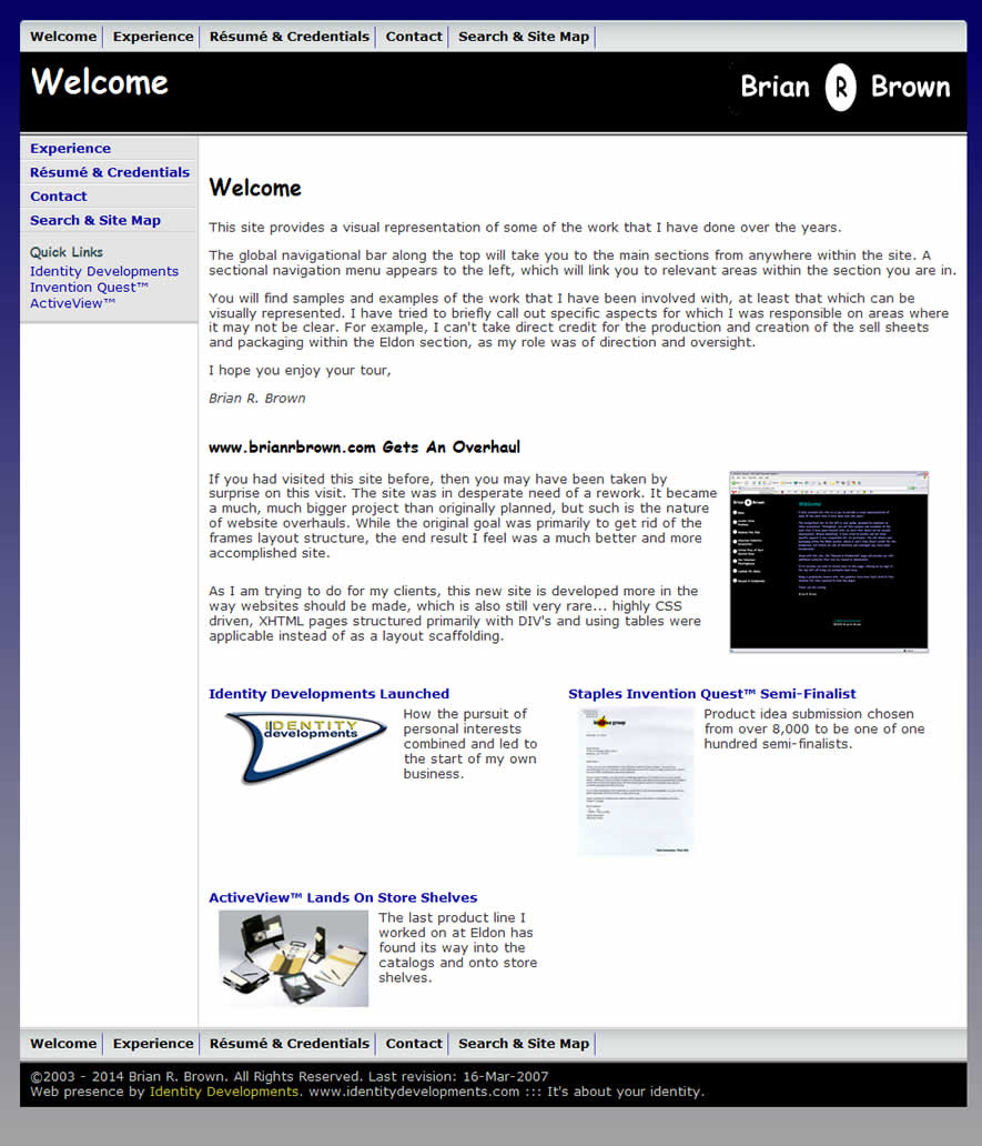 2004 Website Homepage