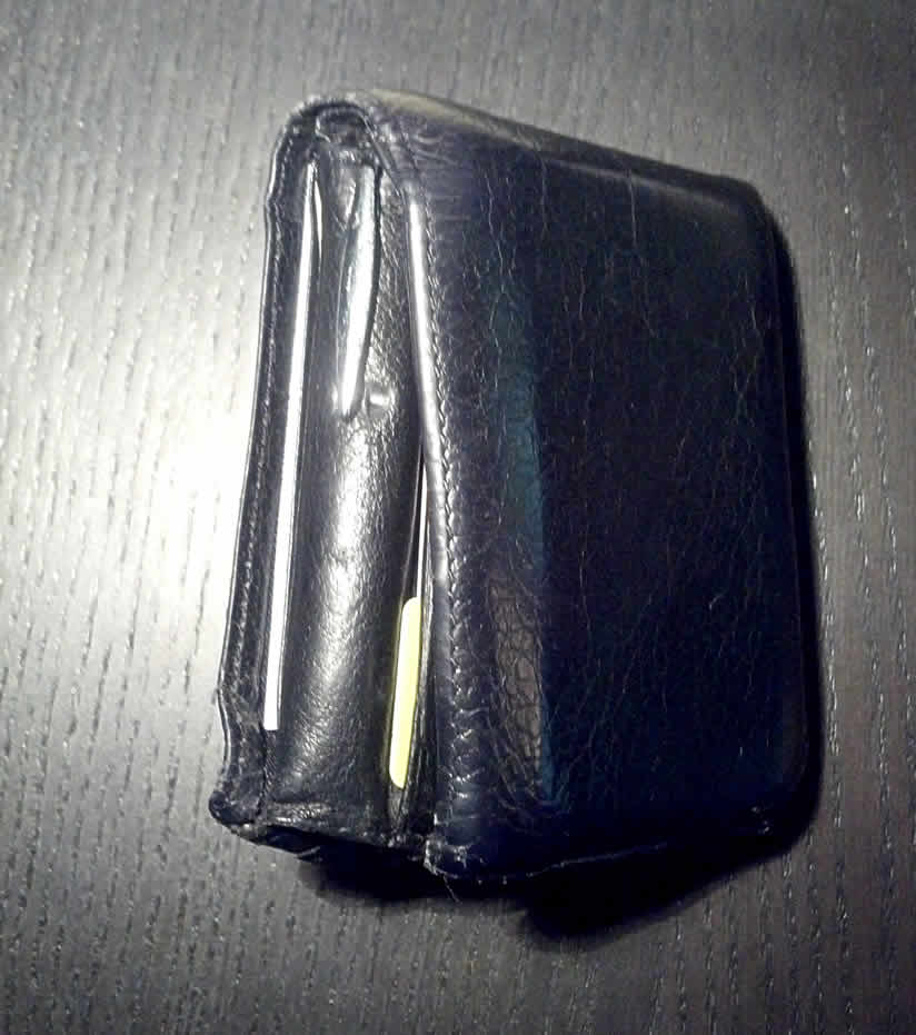 Zebra Pen at home, snuggly in wallet
